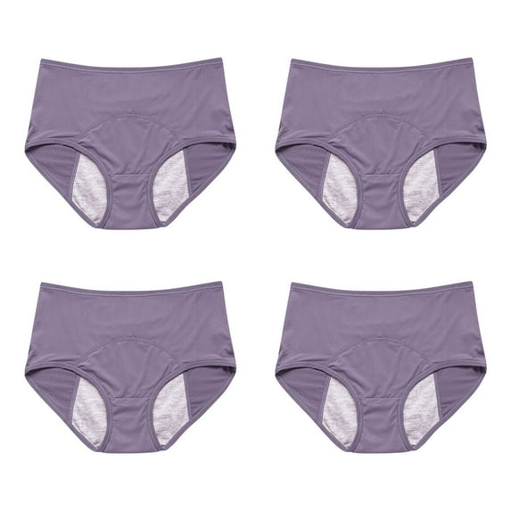 YOTMKGDO Period Panties, Incontinence Underwear for Women, 4PC Underwear for Women Leak Proof Cotton Overnight Menstrual Panties Briefs High Waisted Leak Proof M-8XL