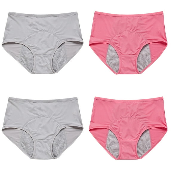 YOTMKGDO Period Panties, Incontinence Underwear for Women, 4PC Underwear for Women Leak Proof Cotton Overnight Menstrual Panties Briefs High Waisted Leak Proof M-8XL