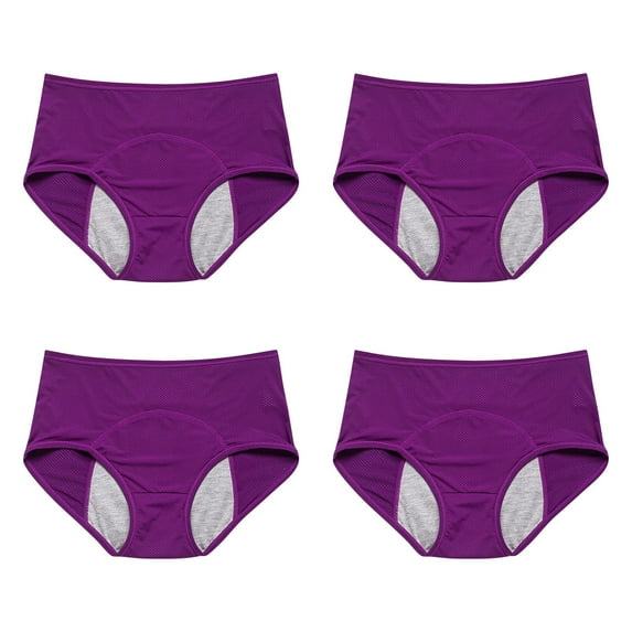 YOTMKGDO Period Panties, Incontinence Underwear for Women, 4PC Underwear for Women Leak Proof Cotton Overnight Menstrual Panties Briefs High Waisted Leak Proof M-8XL