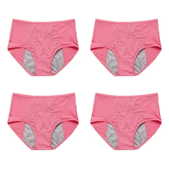 YOTMKGDO Period Panties, Incontinence Underwear for Women, 4PC Underwear for Women Leak Proof Cotton Overnight Menstrual Panties Briefs High Waisted Leak Proof M-8XL