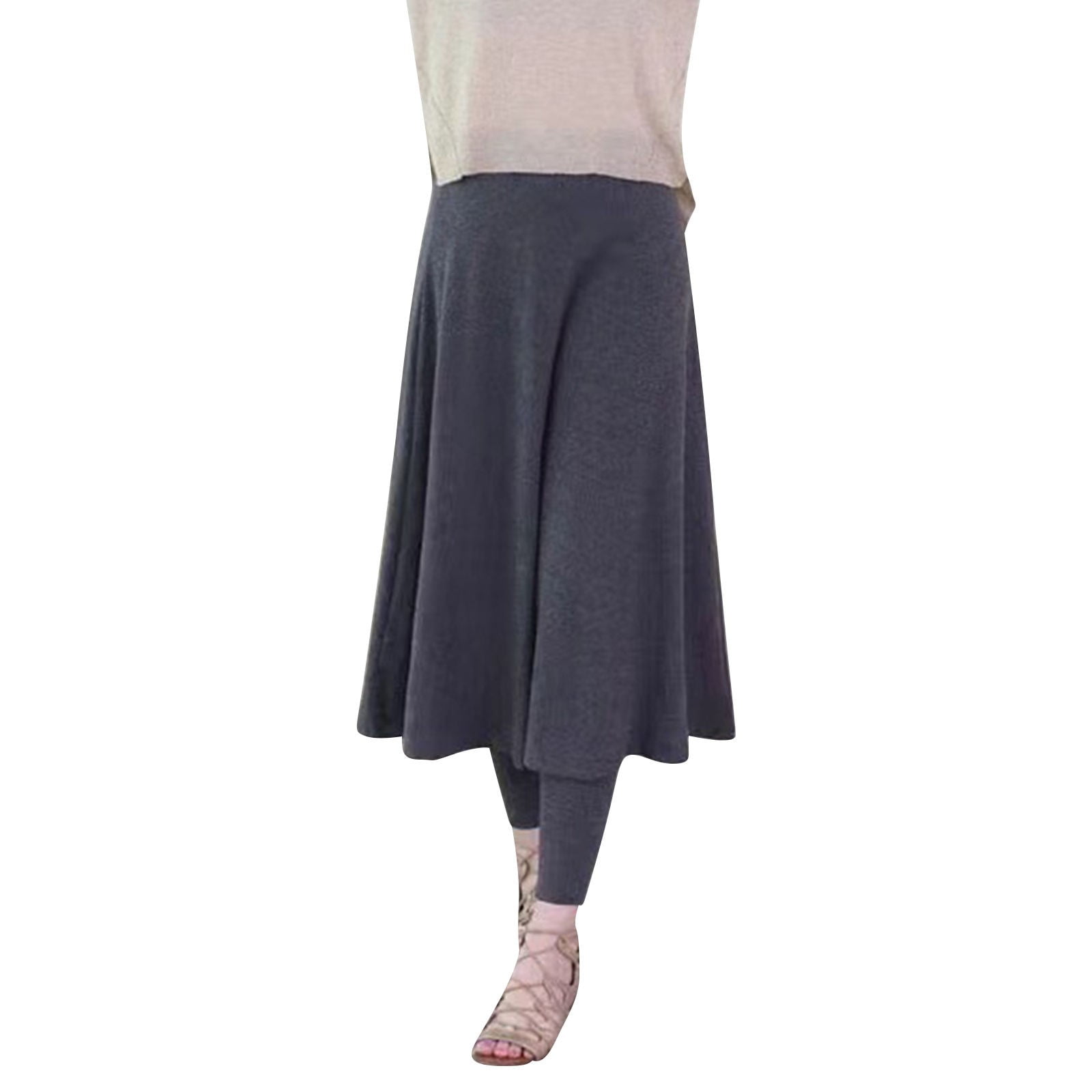 YOTMKGDO Plus Size Leggings, Skirt with Attached Leggings Elastic High