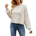 thumbnail image 1 of YOTMKGDO Pullover Sweaters Sweaters For Women Autumn Winter Loose Short Cotton Fashion Long Sleeved Crew Neck Sweater O Neck, Sizes XS-XL, 1 of 9