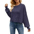 thumbnail image 1 of YOTMKGDO Pullover Sweaters Sweaters For Women Autumn Winter Loose Short Cotton Fashion Long Sleeved Crew Neck Sweater O Neck, Sizes XS-XL, 1 of 4