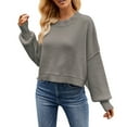 thumbnail image 1 of YOTMKGDO Pullover Sweaters Sweaters For Women Autumn Winter Loose Short Cotton Fashion Long Sleeved Crew Neck Sweater O Neck, Sizes XS-XL, 1 of 4