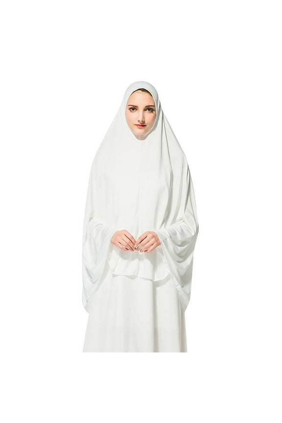 Scarf for Women, Hijab Women'S Khimar Ready to Wear Long with Under Scarf, White(Medium)
