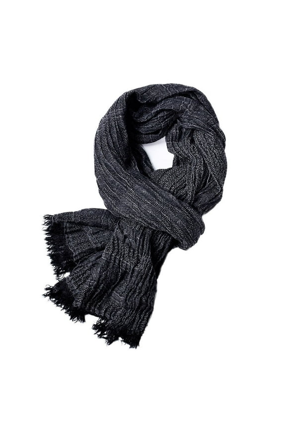 Shawl Wraps for Women/Men, Scarf for Men Winter Men Classic Shawl Fringe Solid Color Tassel Long Soft Warm Scarf, Black