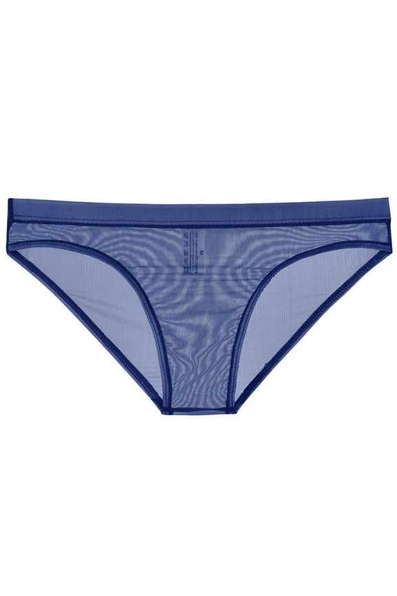 Sheer Top Mens Transparent Underwear Thin Mesh Bagless Tight Triangle Pants, Sizes M-3XL