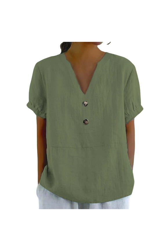 Short Sleeve V-Neck Shirt | Women's able Casual V Neck d Top T Shirt, summer tops for women (Sage Green, L)