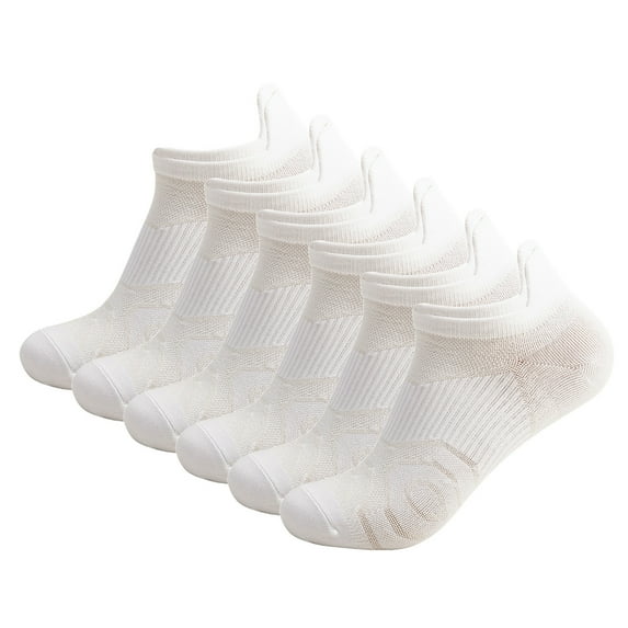 YOTMKGDO No Show Socks Womens, Mens and Womens Daily Leisure Simple Solid Color Towel Bottom Thickened Cushioning Sweat Absorption and Breathable Running Short Socks, White