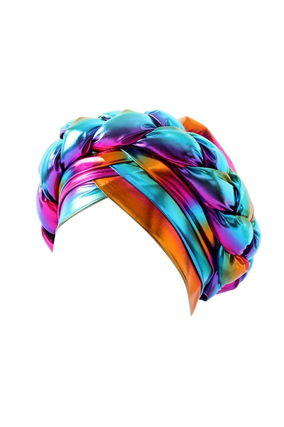 Silk Bonnet, Turbans for Women Fashion Women Beading Braid Hat Muslim Ruffle Cancer Wrap Cap Sleep Caps Satin Lined Hair Bonnets, Multicolor