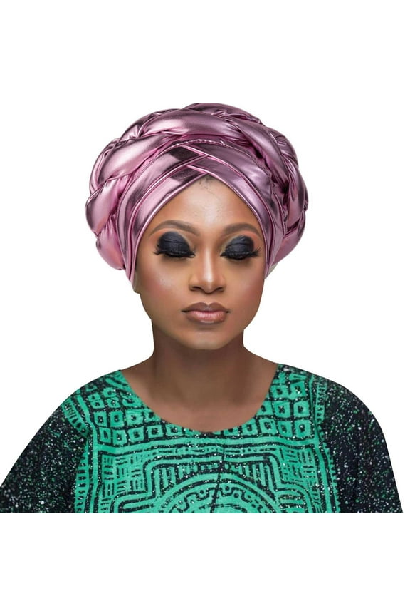 Silk Bonnet, Turbans for Women Fashion Women Beading Braid Hat Muslim Ruffle Cancer Wrap Cap Sleep Caps Satin Lined Hair Bonnets, Pink