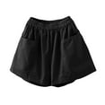 thumbnail image 1 of YOTMKGDO Slacks for Women Shorts Summer Casual Solid Drawstring Shorts Loose Soft Cool Female Short Shorts for Women Black L, 1 of 3