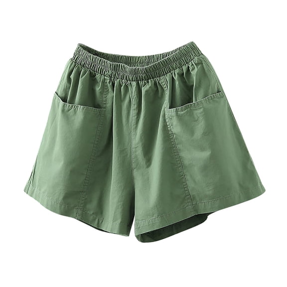 YOTMKGDO Slacks for Women Shorts Summer Casual Solid Drawstring Shorts Loose Soft Cool Female Short Shorts for Women Green XS