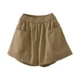 thumbnail image 1 of YOTMKGDO Slacks for Women Shorts Summer Casual Solid Drawstring Shorts Loose Soft Cool Female Short Shorts for Women Khaki 2XL, 1 of 4