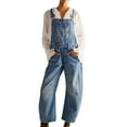 thumbnail image 1 of YOTMKGDO Sleeveless Jeans for Women, Women Casual Denim Bib Overalls Baggy Barrel Jeans Y2K Wide Leg Denim Jumpsuit Mid Harem Pants, Overol De Mezclilla Para Mujer, Overalls (Blue, M), 1 of 8