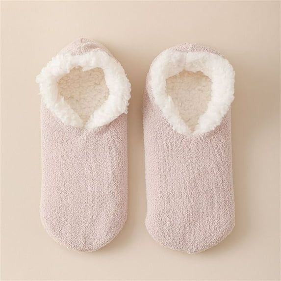 YOTMKGDO Slipper Socks for Women, Women'S Winter Super Thick Couple'S Home Short Shoes and Socks Lamb'S Wool Warm Plush Floor Socks, Watermelon Red