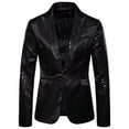 thumbnail image 1 of YOTMKGDO Suits for Men, Casual Men'S Charm Jacket Coat Fit Suit Party Sequin Top One Button Men'S Coats Jackets, Blazer for Men Black L, 1 of 5