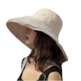 thumbnail image 1 of YOTMKGDO Sun Hat, Floppy Hat Beach Foldable Fisherman Women Hat Leides Hat Color Elegant Japanese Solid Baseball Caps, Beige, 1 of 4