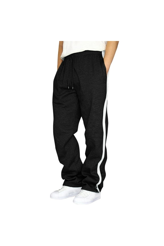 Sweatpants for Men, Cargo Pants for Men, Men Splicing Printed Overalls Casual Pocket Sport Work Casual Trouser Pants Trousers Work Pants for Men, Black 4XL