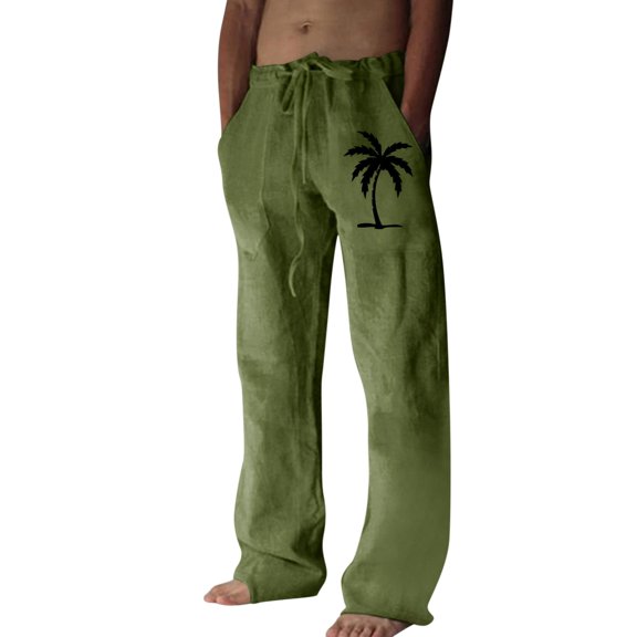 YOTMKGDO Sweatpants for Men, Pantalones De Hombre, Mens and Solid Color Casual Pants Japanese Sports Slim Pants Feet, Green L