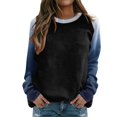 thumbnail image 1 of YOTMKGDO Sweatshirt for Women Sweatshirts & Hoodies Casual Tops for Women Raglan Crewneck Tops Gradient Solid Print Sweatshirts Top Long Sleeve Color Crewneck Sweatshirts Baseball Shirt, Navy+S, 1 of 6