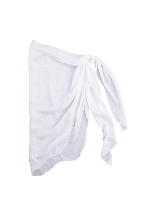 Swim Skirt, Women Beach Sarongs Sheer Cover Ups Mesh Bikini Wrap Skirt For Swimwear, White