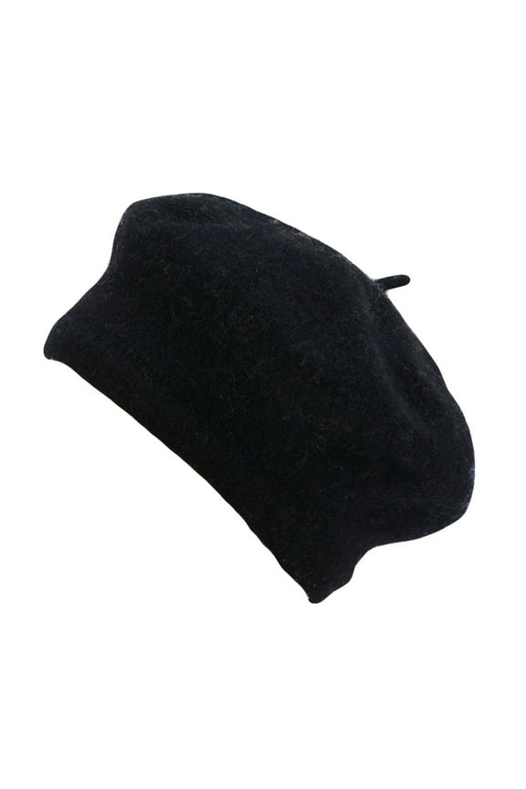 Tam O'Shanter Hat, Cap Artist Hat Warm Cap Beret Solid Winter Casual Women Wool Hat Ski Baseball Caps, Black