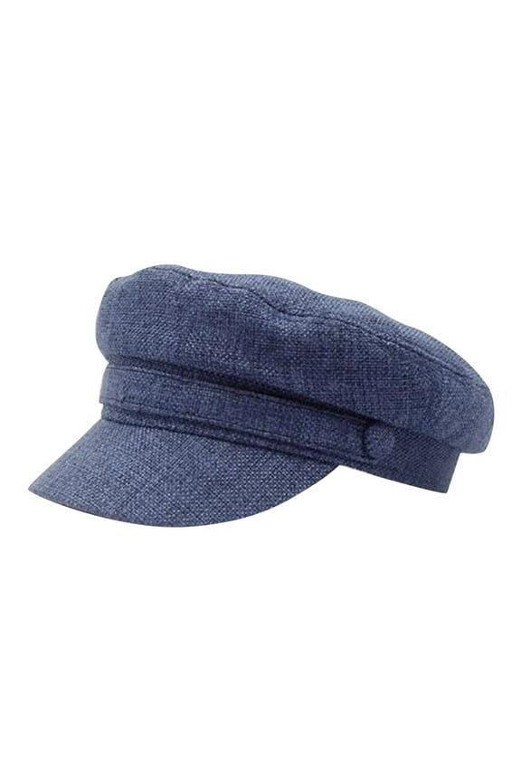 Tam O'Shanter Hat, Cotton Navy Hat Women'S Versatile British Beret, Blue