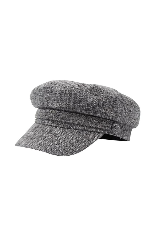 Tam O'Shanter Hat, Cotton Navy Hat Women'S Versatile British Beret, Grey