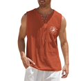 thumbnail image 1 of YOTMKGDO Tank Tops Men, Mens Sleeveless Tee Shirts, Male Spring and Summer Tops Casual Sports Sleeveless Top Vest Painting Fitness Muscle Tank Top, Mens Pocket Tee Shirts, 1# Red, M, 1 of 4