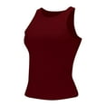 thumbnail image 1 of YOTMKGDO Tank Tops for Women 2024, Crew Neck Tank Top Blouse Women Racerback Slim Top Knit Ribbed Shirt Women's Blouse Sleeveless (Red, S), 1 of 6
