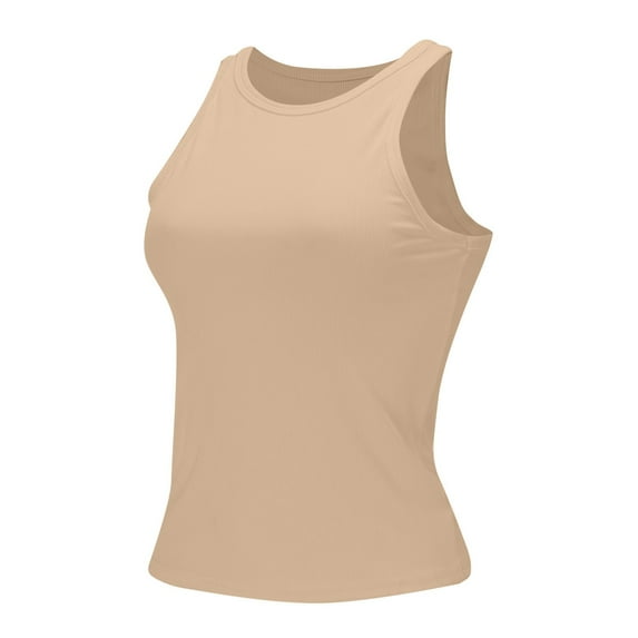 YOTMKGDO Tank Tops for Women 2024, Crew Neck Tank Top Blouse Women Racerback Slim Top Knit Ribbed Shirt Women's Blouse Sleeveless (, S)