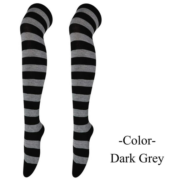 YOTMKGDO Thigh High Socks, Over The Knee Socks for Women 1 Pair Christmas High Long Stockings for Womens Over Knee Socks Christmas Party Garments Socks, Dark Grey