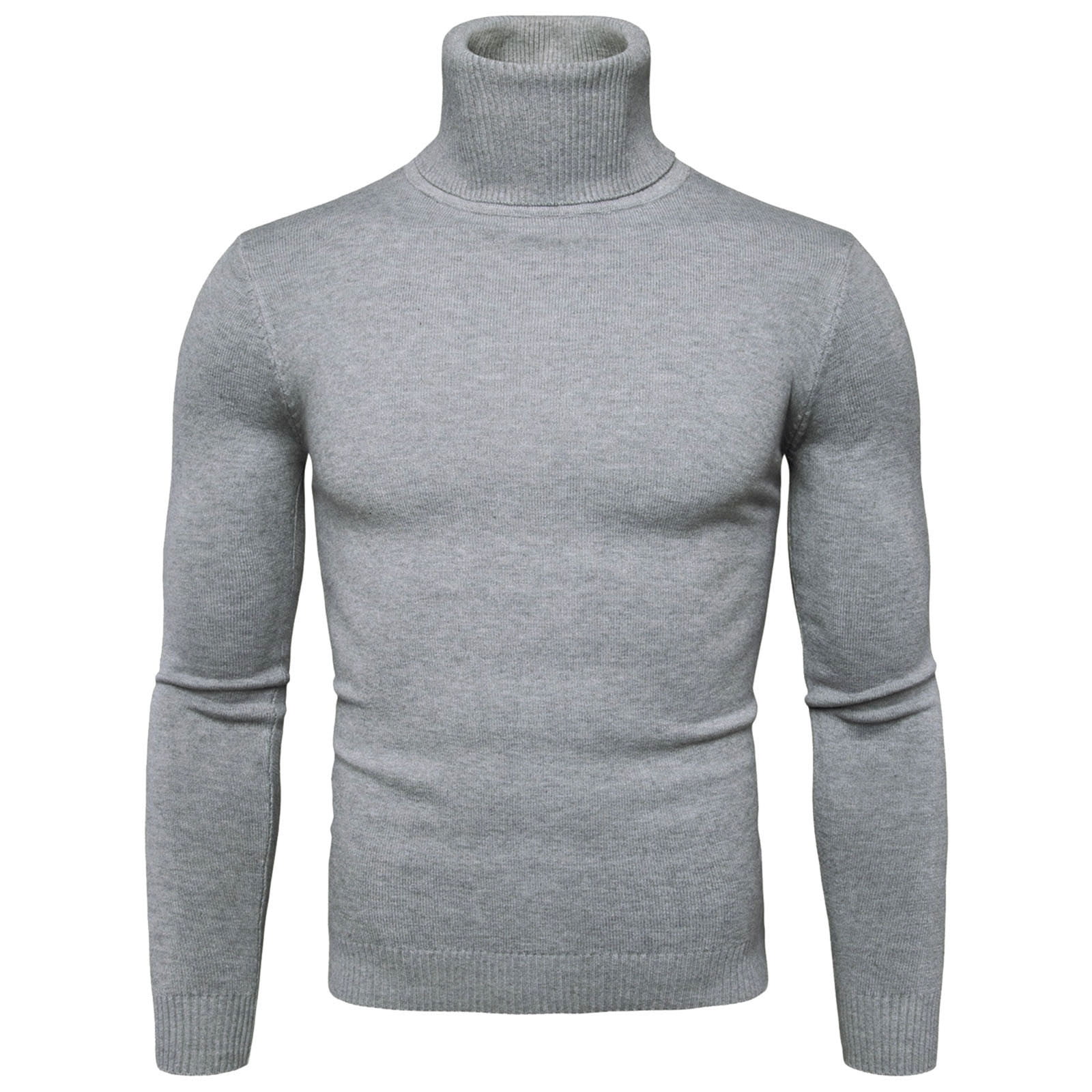 T-shirt Uomo Slim Fit A Collo Alto, Maniche Lunghe, Morbida, In Misto Cotone, Multicolore