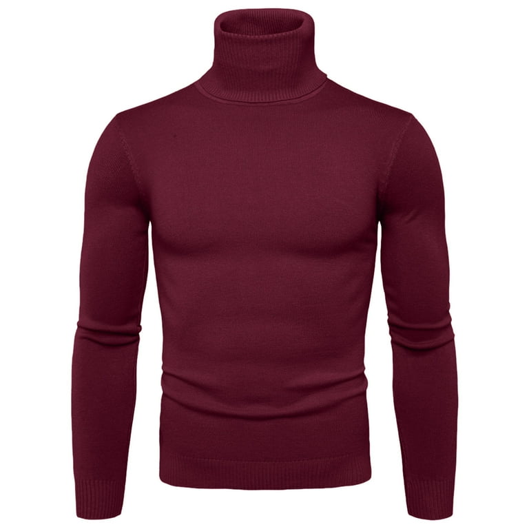 YOTMKGDO Turtle Neck Shirt Men, Mens Autumn and Winter Solid