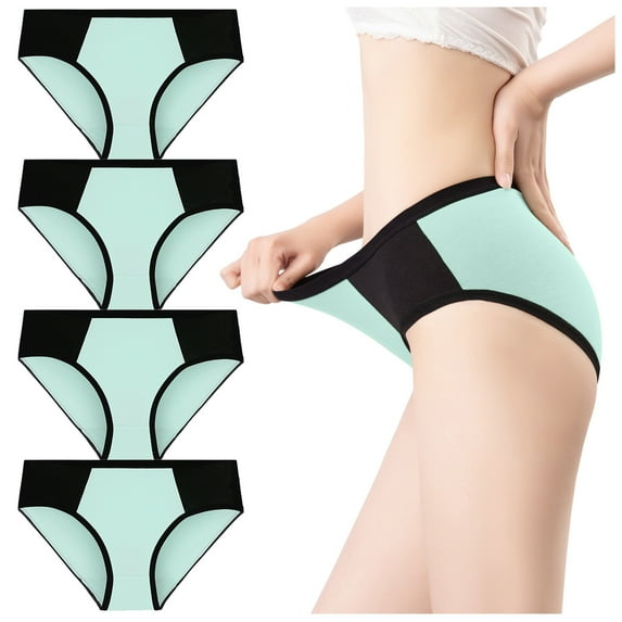 YOTMKGDO Underwear Women Pack, Bikini Underpants Briefs Underwear Women Patchwork Solid Color, Ladies Panties 4-Pack XXL