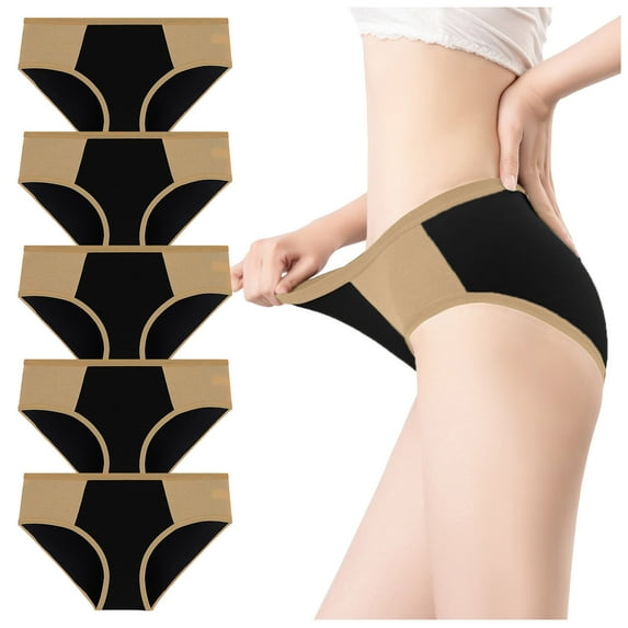 YOTMKGDO Underwear Women Pack, Cotton Underwear Bladder Control Underwear Briefs Underpants Patchwork Bikini Panties Ladies Underwear Panties, Ladies Panties 5-Pack Plus 5XL