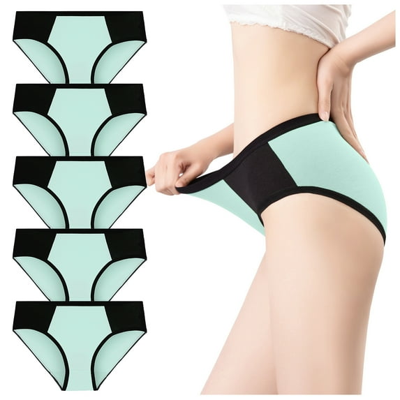 YOTMKGDO Underwear Women Pack, Cotton Underwear Bladder Control Underwear Briefs Underpants Patchwork Bikini Panties Ladies Underwear Panties, Ladies Panties 5-Pack Plus 5XL