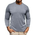 thumbnail image 1 of YOTMKGDO Waffle Thermal Shirts for Men, Long Sleeve Shirt, Men'S Fashion Casual Long Sleeve Round Neck Solid Color Long Sleeve T Shirt Top, Grey, S, 1 of 6