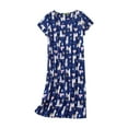 thumbnail image 1 of YOTMKGDO Women's Cotton Nightgown Sleepwear Short Sleeves Shirt Casual Print Sleepdress Nightshirts Gowns (#2 Blue, M), 1 of 4