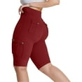 thumbnail image 1 of YOTMKGDO Womens Shorts Biker Shorts Women High Waisted Short Leggings Knee Length Womens Gym Workout Long Shorts, Red Small, 1 of 7