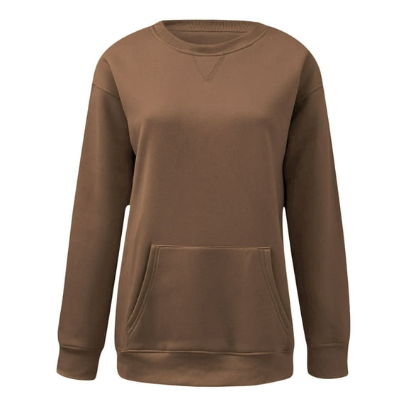 YOTMKGDO Womens Sweaters Button Up Tops for Women Women'S Sweatshirt Short Pullover Sweater Wool Pocket Hoodie Fall Clothing Womens Long Sleeve Tops, Coffee+XXL
