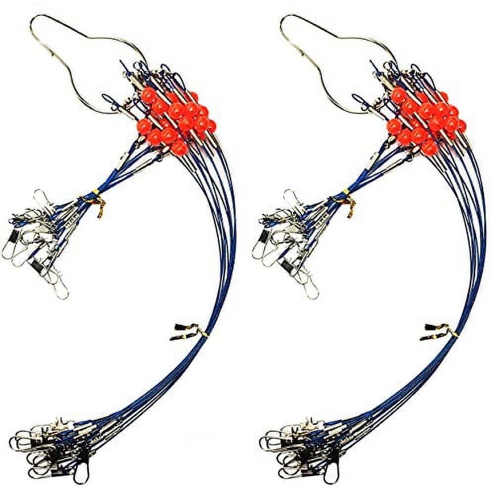 YOTO 24PCS Fishing Wire Trace Leader Rig Stainless Steel Fishing Rigs Tackle Lure Swivel Snaps Beads Connect Tackle Lures Rig or Hooks Fishing Wire (24PCS Fishing Rigs 1 Arm)?