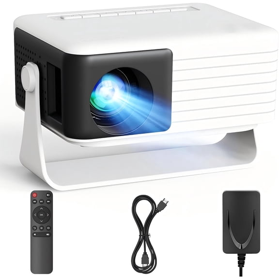 CocoBear Y3 Mini Projector, Native 720P, 360° Rotating Stand, Auto Keystone, Portable Movie Projector with HDMI USB, Compatible with iPhone, Android, PS5, Xbox, Switch, Black