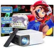 YOTON Mini Projector 1080P Supported,up to 120" Screen Suppported,4000Lumens 60000Hrs Lamp Life,Black