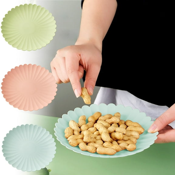 YOTQUSK Spit Bone Dish, 2Pcs Household Snack Small Dish, Pickle Dish, Plastic Snack Cake Dish, Dining Table Garbage Plate, Baking Pan Baking Tray for Home & Kitchen