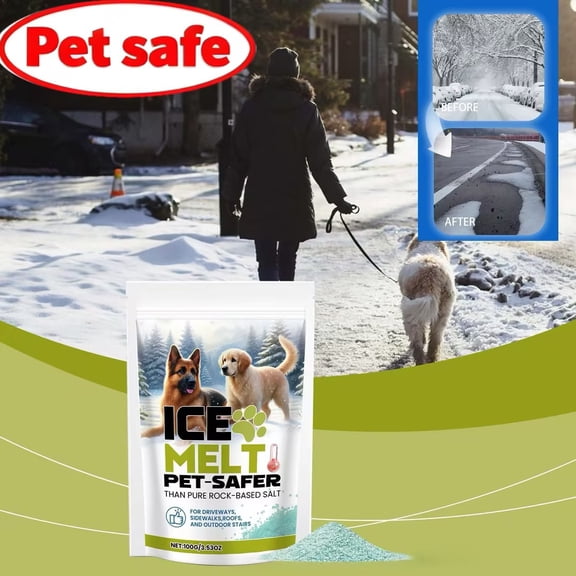 YOTQUSKI Pet safe ice Melt, Winter Supplies, Ice Melt, Safetys of Concrete Friendly Snow Melting Gods, Gentle on Pets and Plants, Efficient Snow Melting Pellets for Home Use