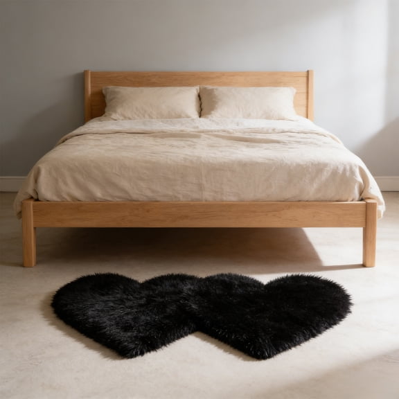 YOTQUSKI 13 x 27 In Heart Rug, Fluffy Decorative Mat for Room Home Chair Side, Valentine Decor