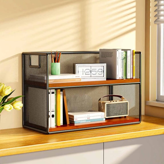 YOTQUSKI 2-Tier Countertop Shelf Organizer, Kitchen Spice Racks, Dining Table Organizer, Counter Organizer for Bedroom, Offices, Bathroom, Kitchen