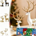 thumbnail image 1 of YOTQUSKI 2PCS Holiday Deer with 6PCS Christmas Greeting card, Electroplated Gold Deer, Christmas Tabletop Decor, Christmas Gift, 5.91''×3.94'' and 8.27''×4.72'', 1 of 6